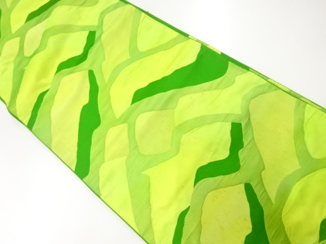 JAPANESE KIMONO / ANTIQUE FUKURO OBI / SILK / WOVEN ABSTRACT